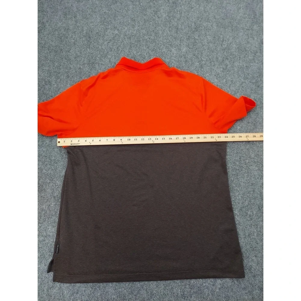 Cleveland Browns Nike Polo Shirt Mens XL Orange Brown Color Block Short‎ Sleeve